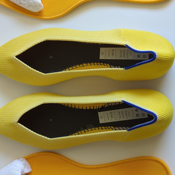 ROTHY'S THE POINT YELLOW SUNSHINE WOMEN'S FLAT SHOES - Picture 9 of 16